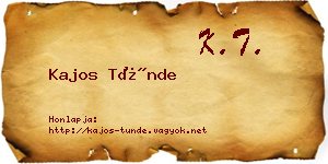 Kajos Tünde névjegykártya
